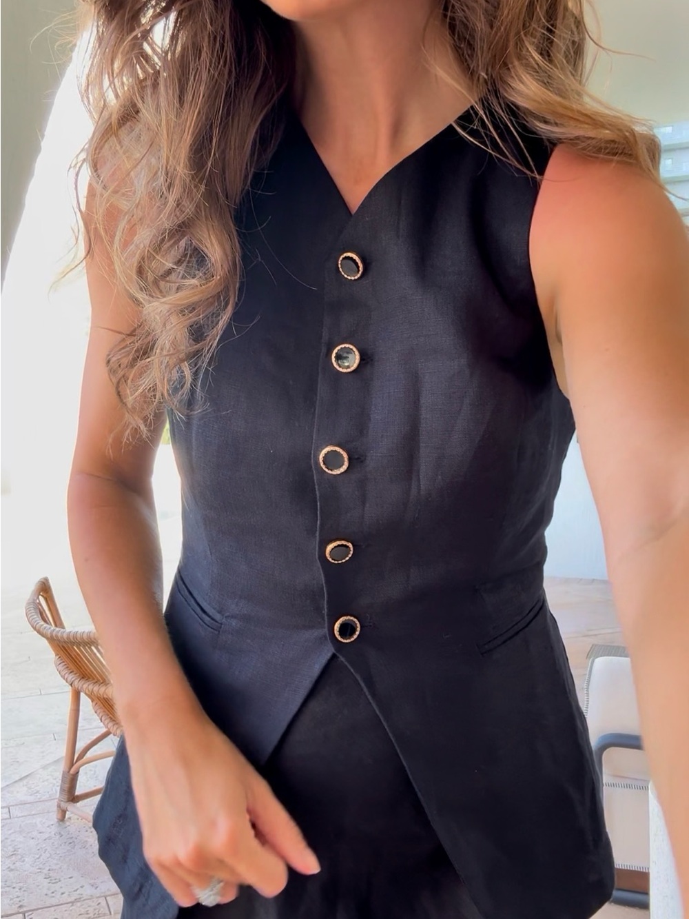 Reformation Black Sleeveless Vest